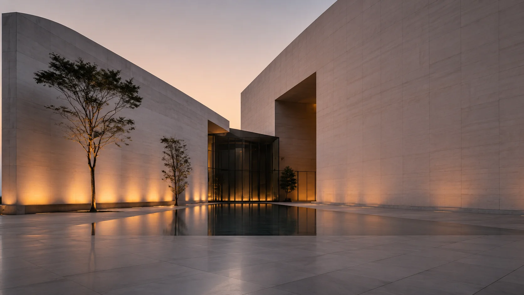 A serene architectural courtyard by CAN